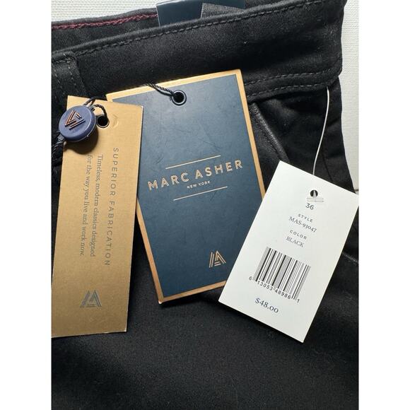 Marc Asher Men's Shorts Superior Stretch Slim Fit - Black - Size 36 - NWT - Picture 7 of 11